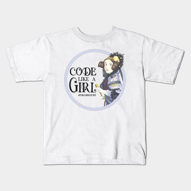 Code Like A Girl Kids T-Shirt by TechStuff